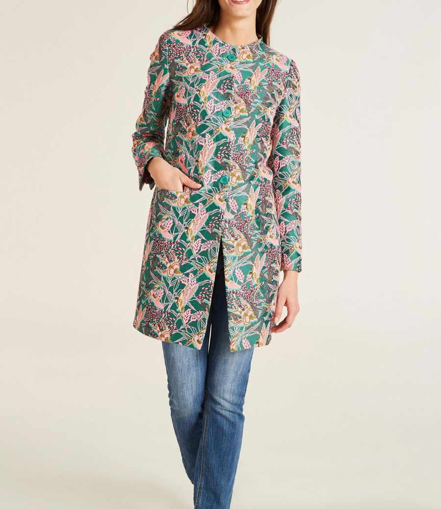 Patrizia Dini Damen Designer-Jacquardmantel, bunt