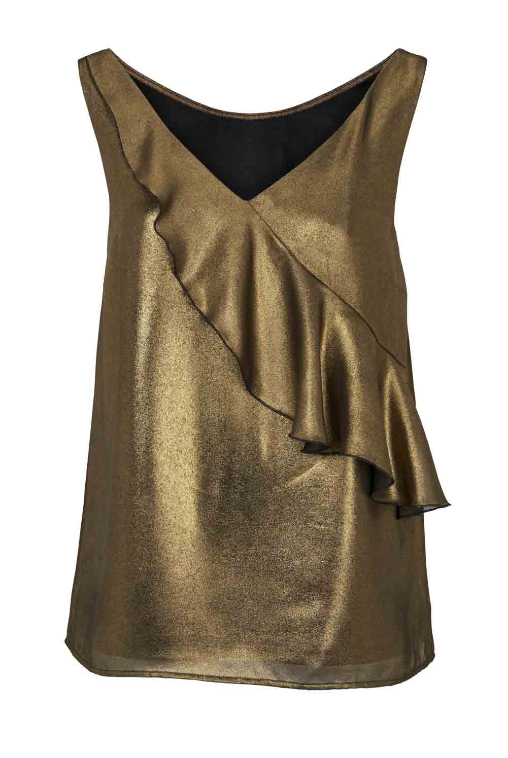 Ashley Brooke Damen Designer-Blusentop, gold-schwarz