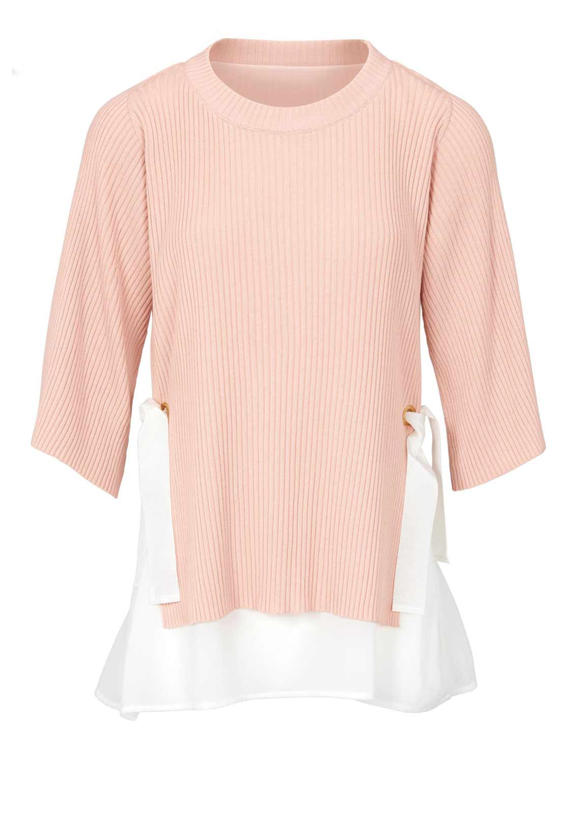 Ashley Brooke Damen Designer-Pullover-2-in-1, rosé-ecru