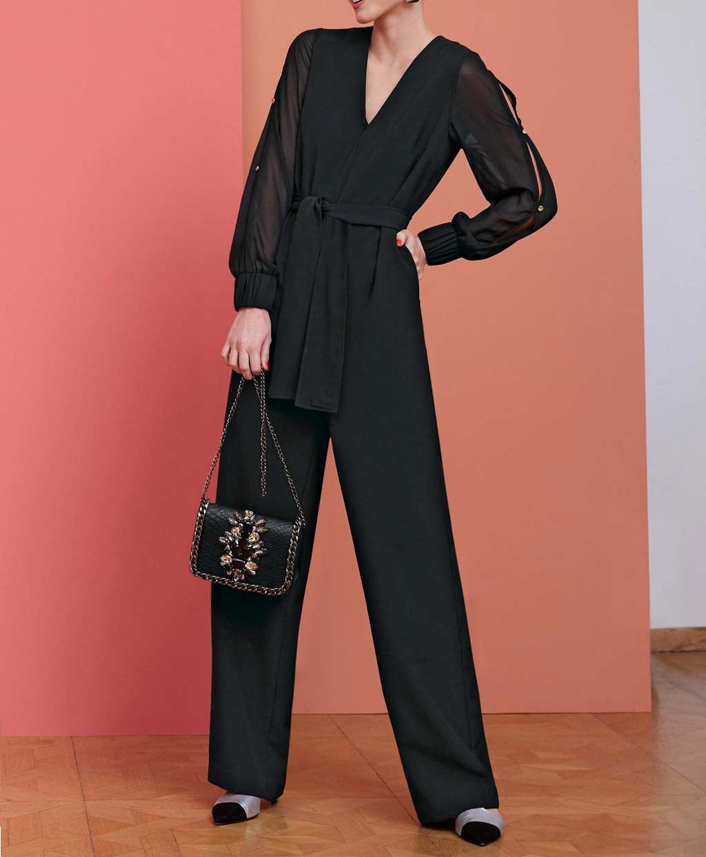 Heine Damen Overall, schwarz