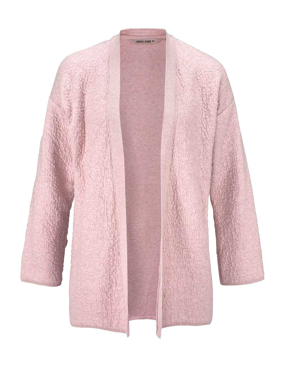 Garcia Damen Marken-Sweatjacke, rosa-melange