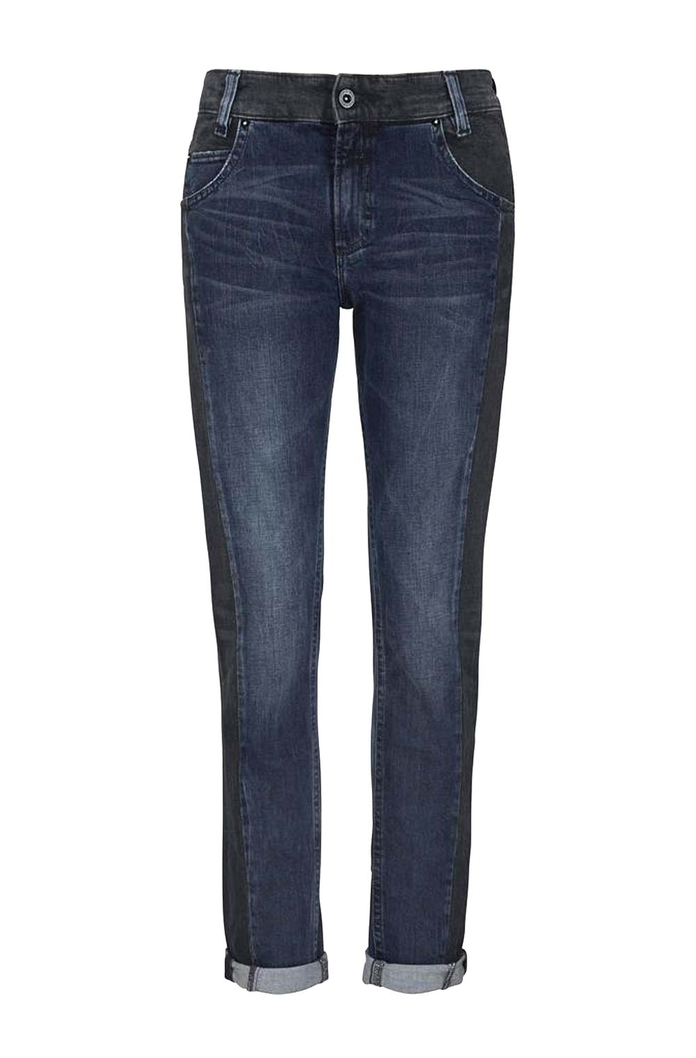 Marc O´polo Damen Marken-Boyfriend-Jeans, blau-schwarz