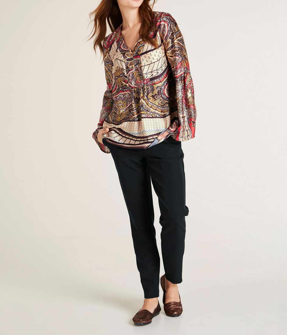 Heine Damen Satinbluse, bunt