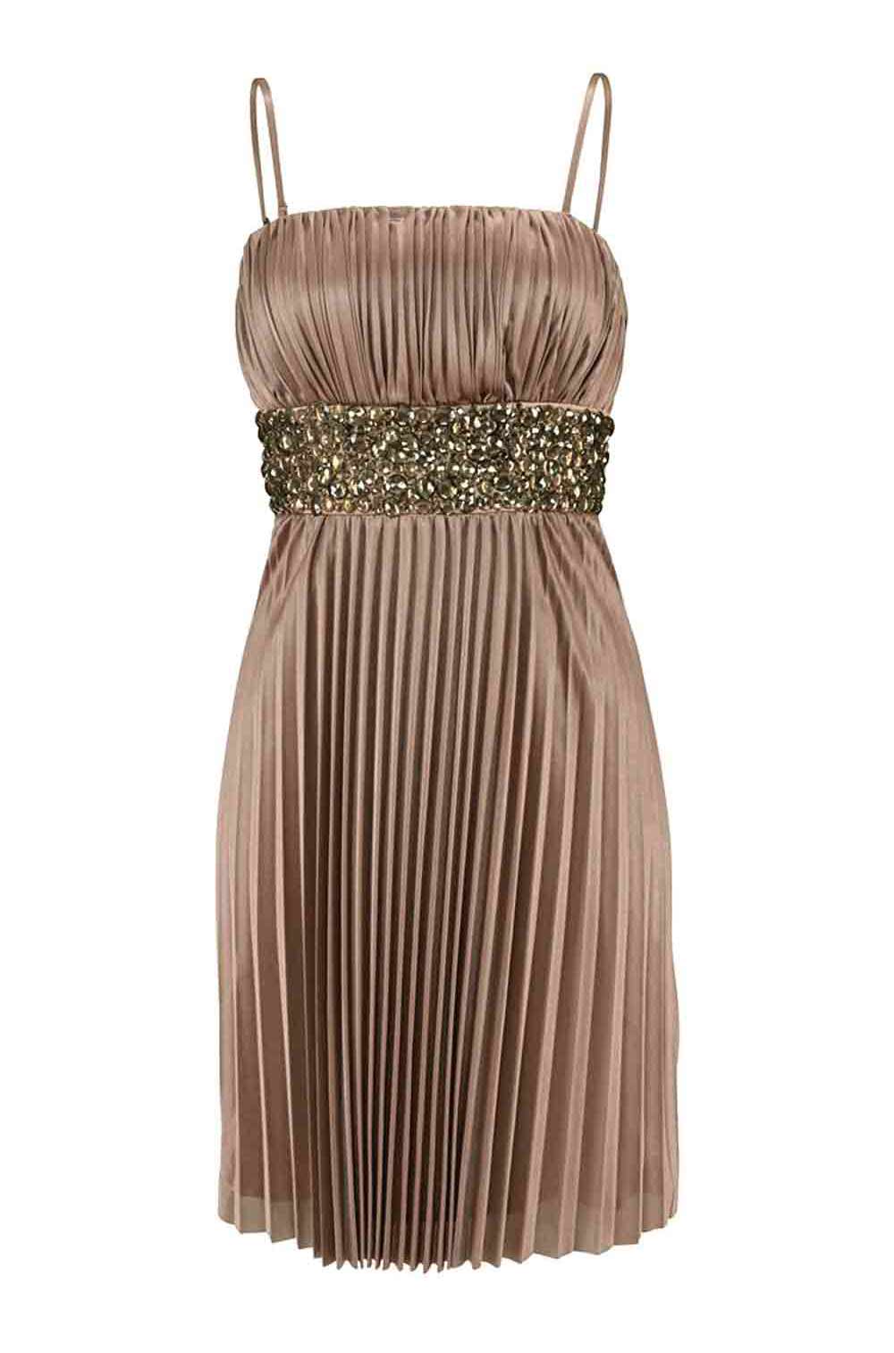 Laura Scott Evening Damen Cocktailkleid mit Steinen, beige