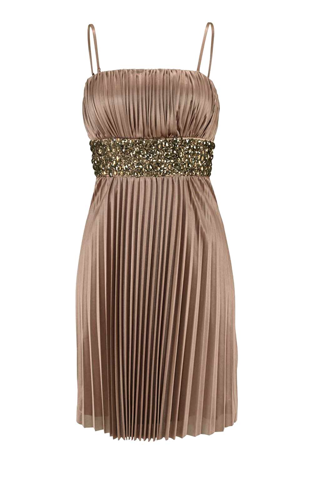 Laura Scott Evening Damen Cocktailkleid mit Steinen, beige