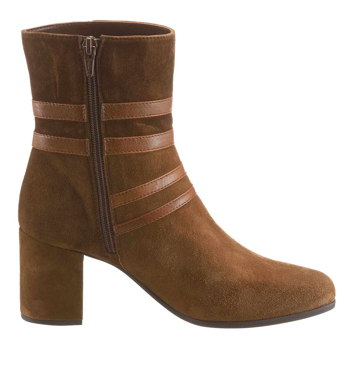 Unisa Damen Marken-Veloursleder-Stiefelette, haselnuss