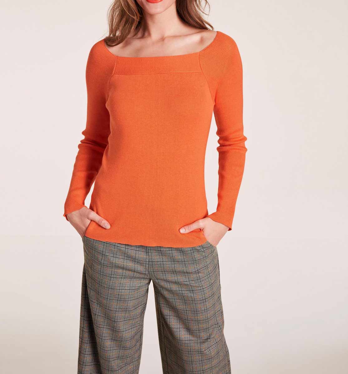 Heine Damen Feinstrickpullover, orange