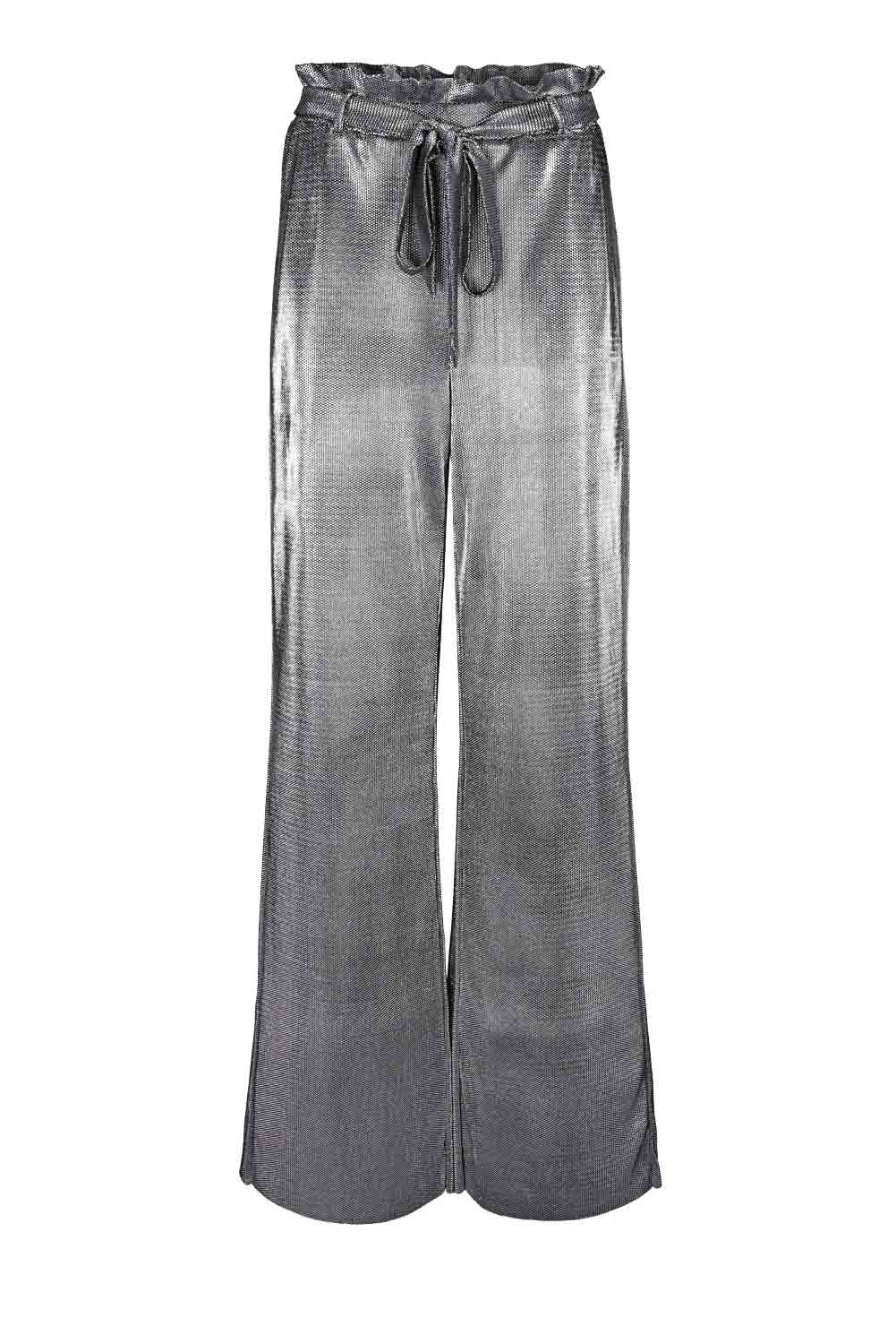 Ashley Brooke Damen Designer-Hose, silberfarben-metallic