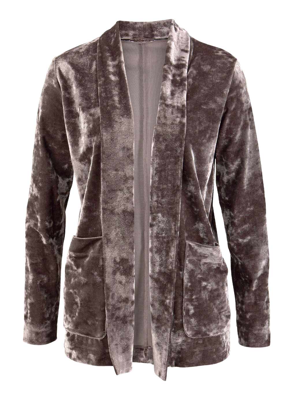 Aniston Damen Samt-Cardigan, taupe