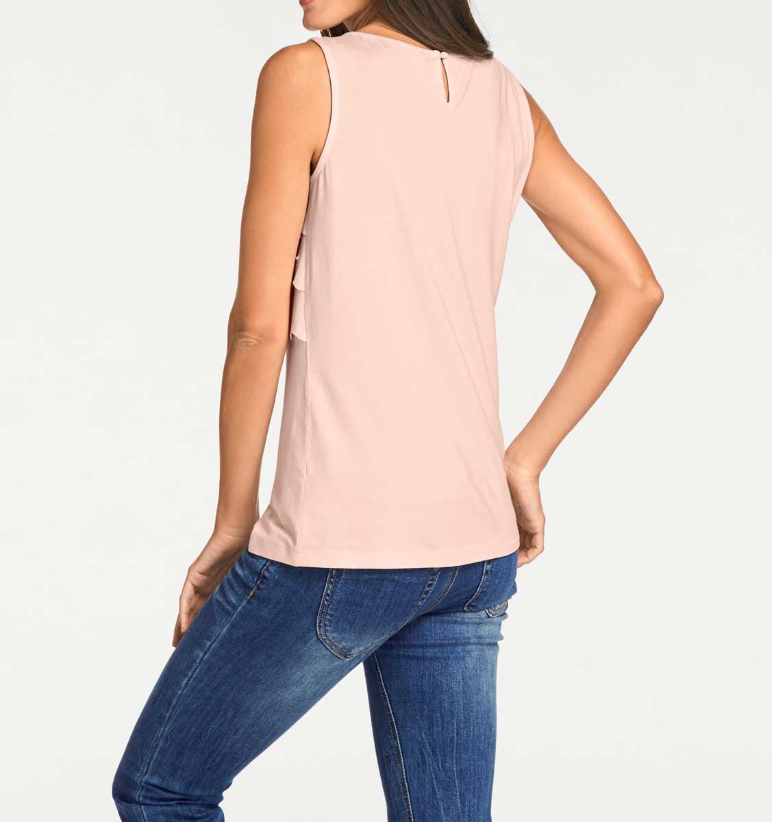 Ashley Brooke Damen Designer-Shirttop mit Perlen, rosé
