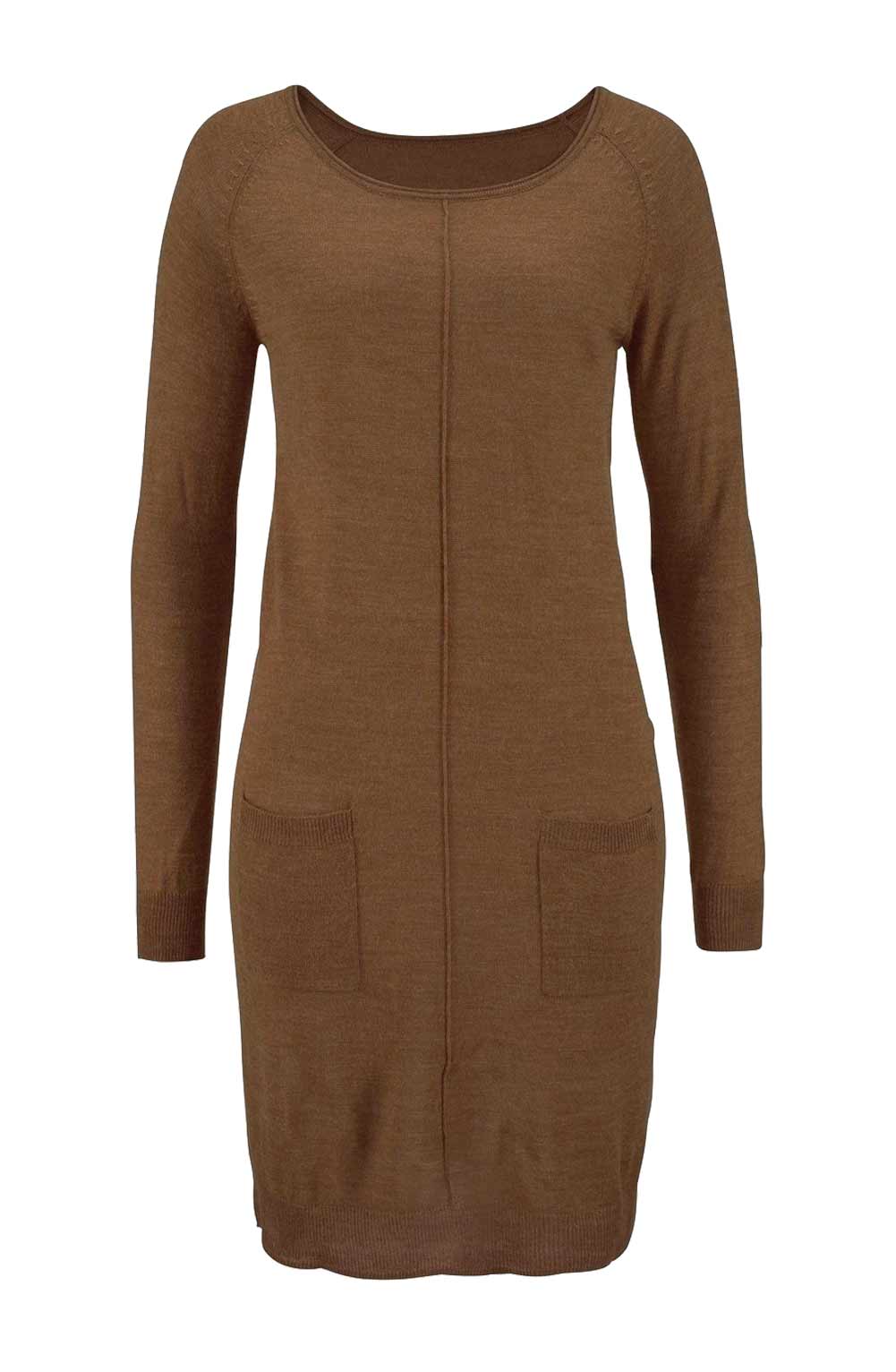 Tamaris Damen Marken-Feinstrickkleid, braun