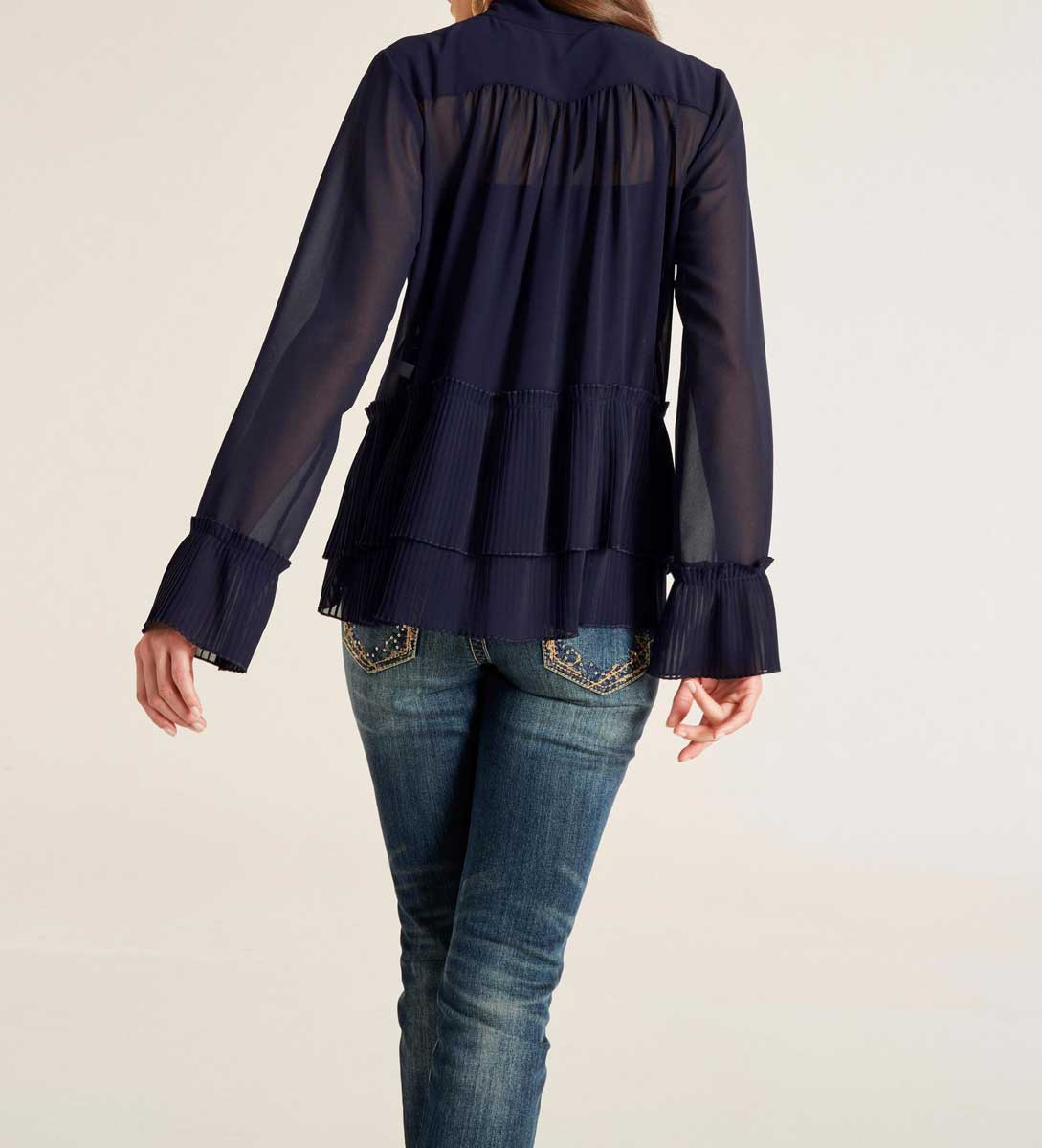 Heine Damen Chiffonbluse, marine