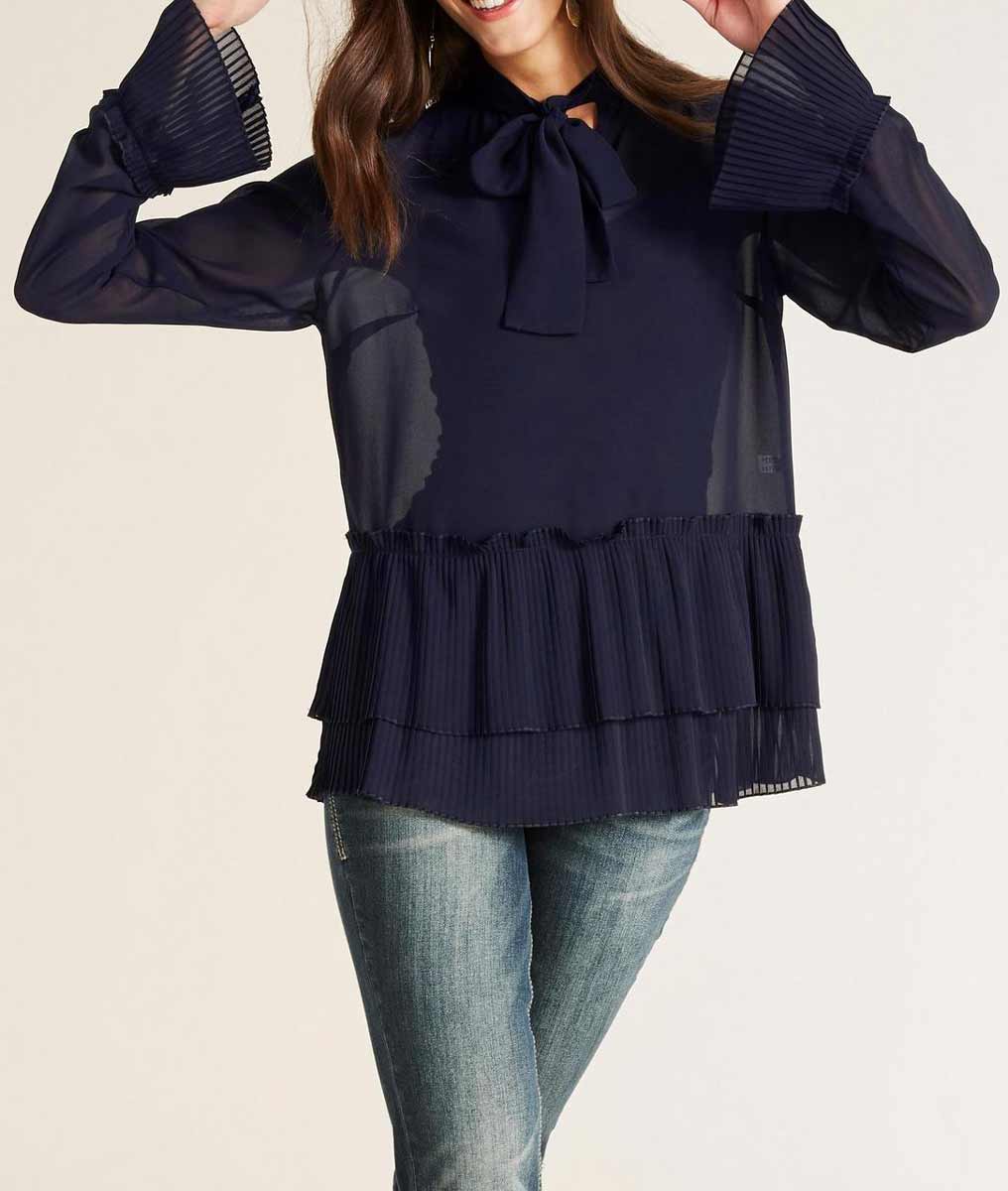 Heine Damen Chiffonbluse, marine
