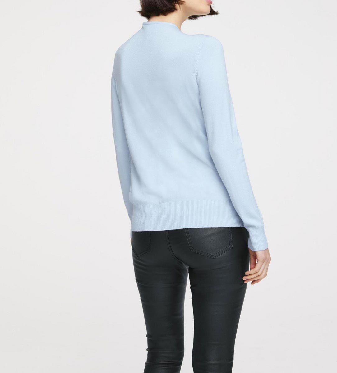 HEINE Damen Reißverschluß-Strickjacke, hellblau