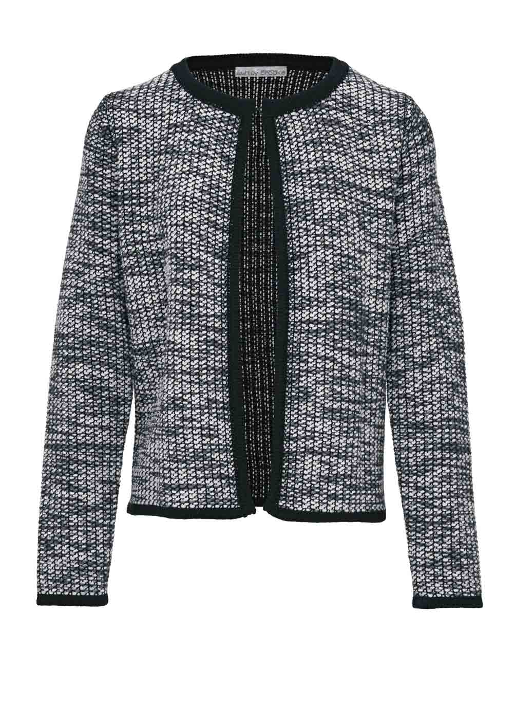 Ashley Brooke Damen Designer-Strickjacke, schwarz-weiß