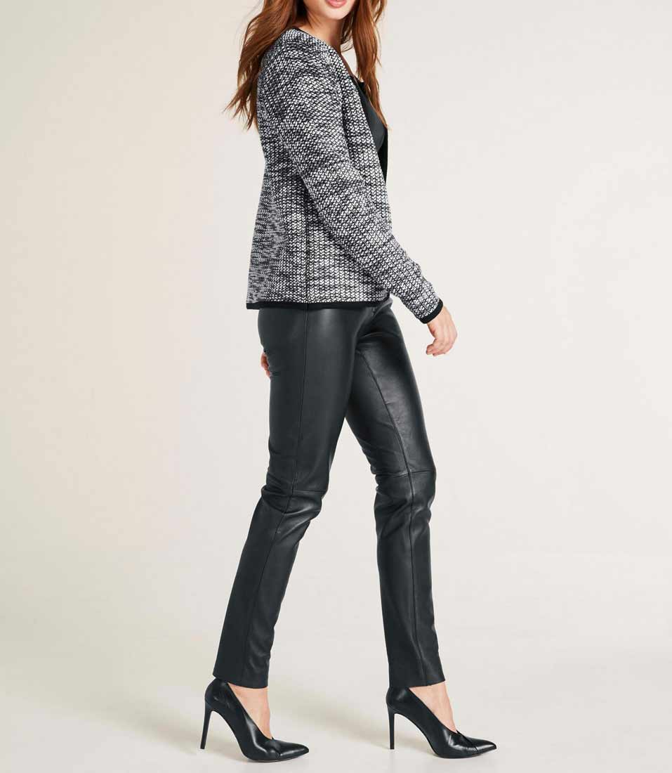 Ashley Brooke Damen Designer-Strickjacke, schwarz-weiß