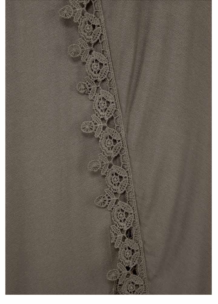 Buffalo Damen Marken-Bandeau-Maxikleid mit Spitze, taupe