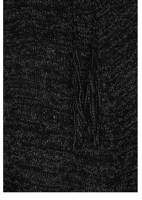 Ajc Damen-Strickponcho, schwarz-melange