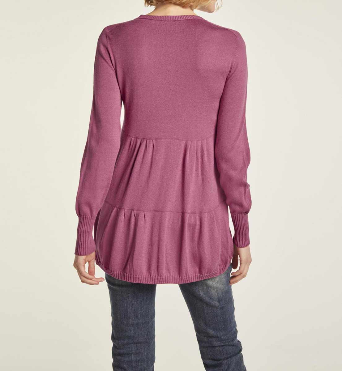 HEINE Damen Stufenvolantpullover, fuchsia