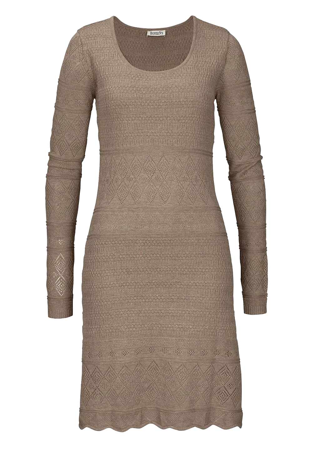 Boysens Damen Strickkleid, taupe