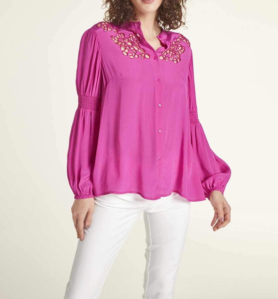 Heine Damen Bluse mit Perlen-Stickerei, erica