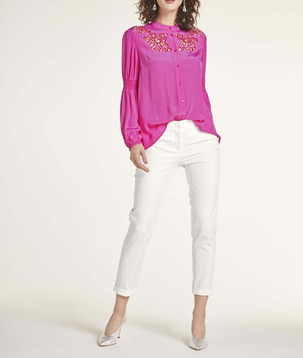 Heine Damen Bluse mit Perlen-Stickerei, erica