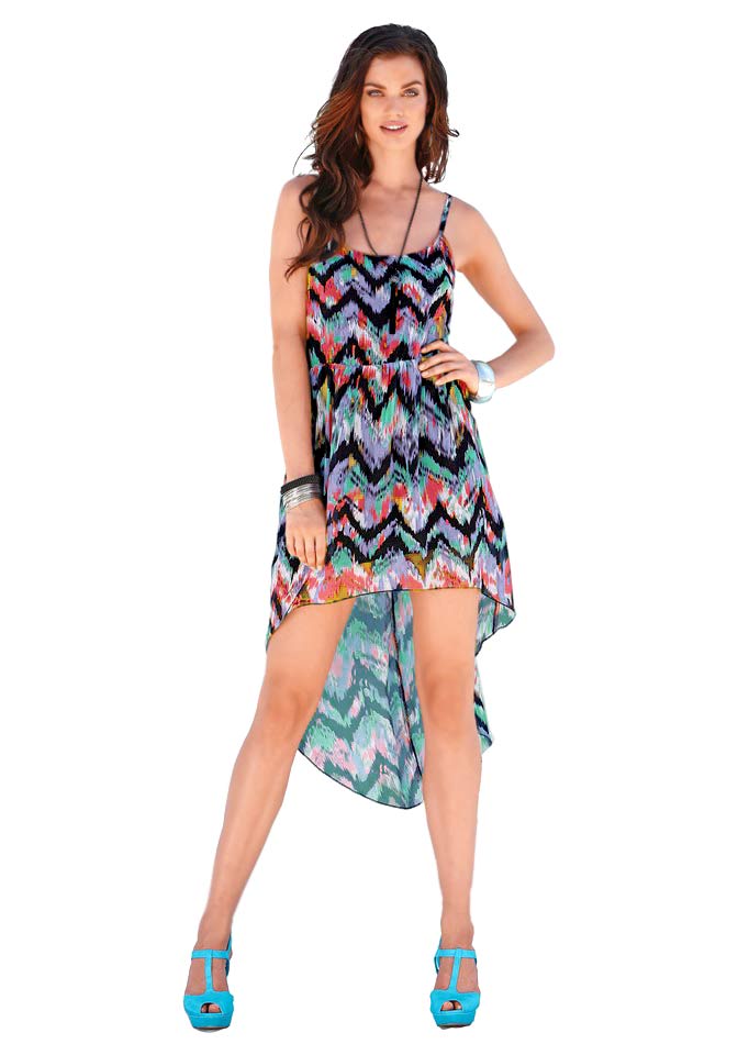 Laura Scott Damen Asymmetrisches Chiffonkleid, bunt