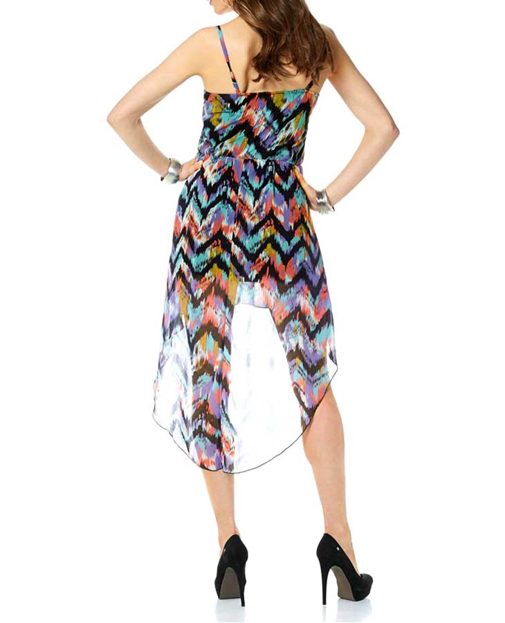 Laura Scott Damen Asymmetrisches Chiffonkleid, bunt