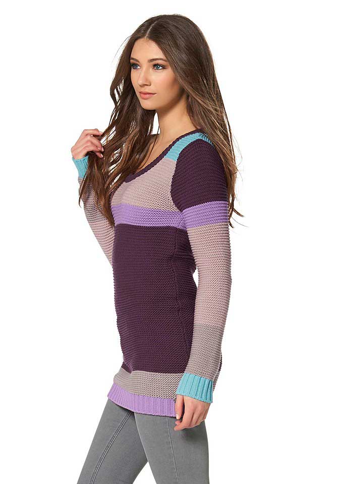 Flashlights Damen Pullover, violett-bunt