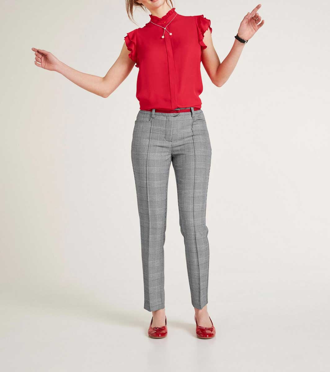 Ashley Brooke Damen Designer-Bluse mit Volants, rot