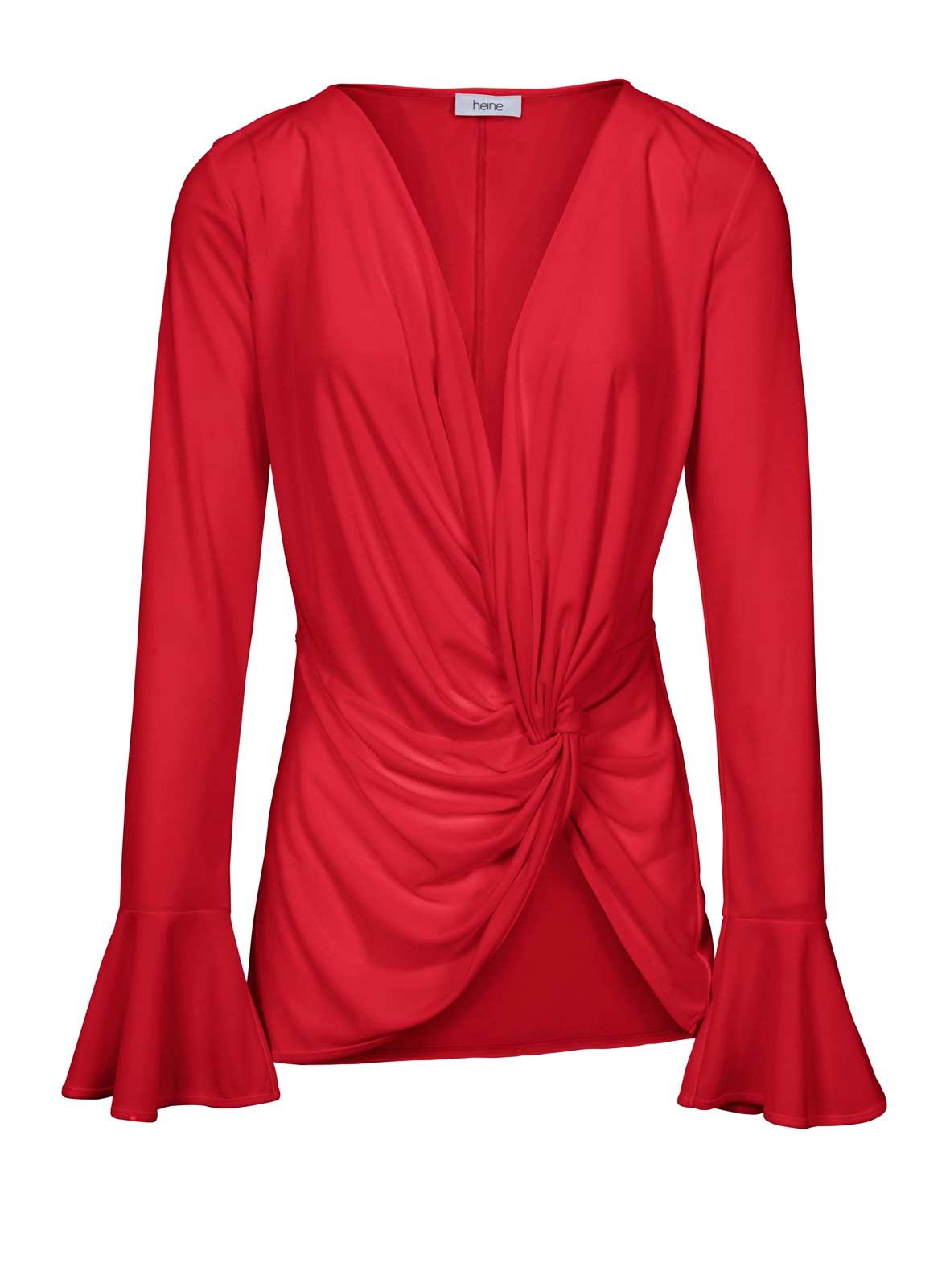 HEINE Damen Wickelshirt m. Volants, rot