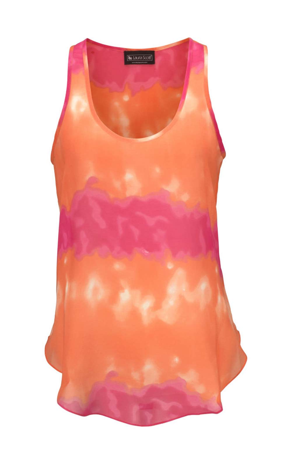 Laura Scott Damen Georgette-Blusentop, pink-orange