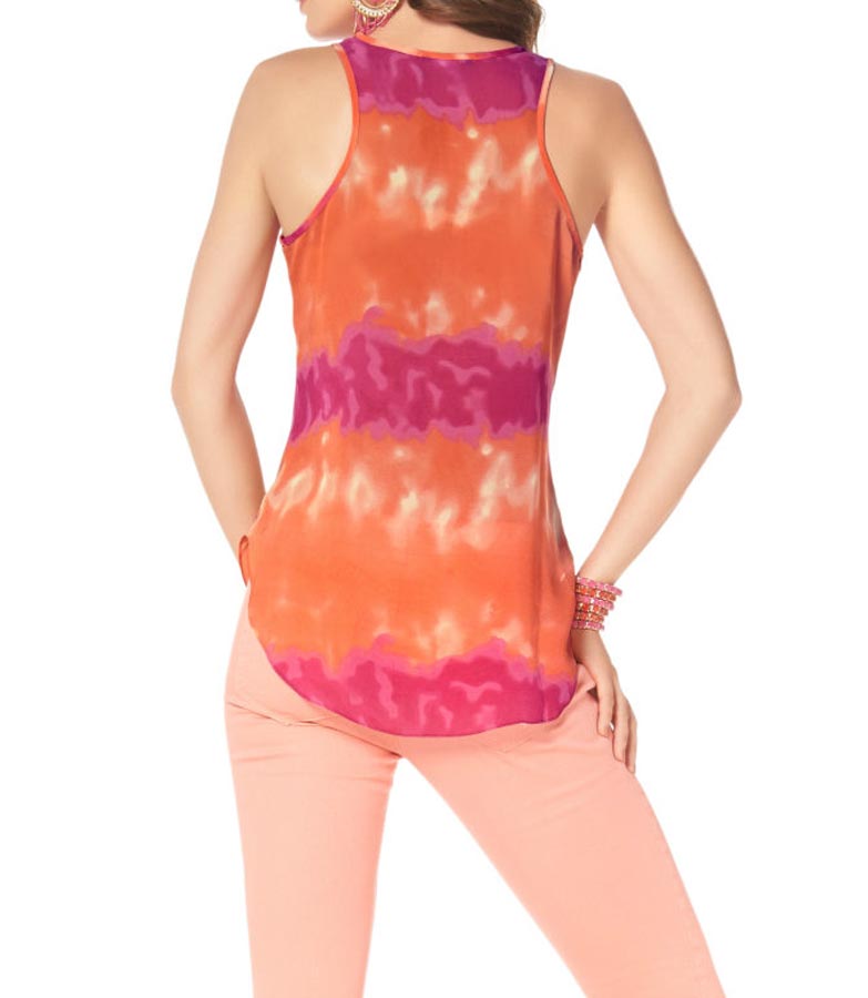 Laura Scott Damen Georgette-Blusentop, pink-orange