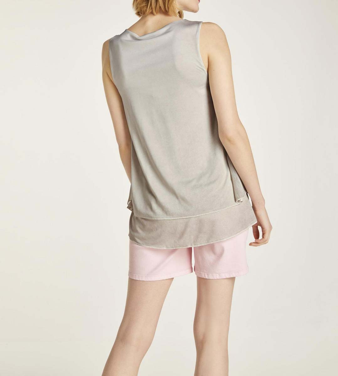 HEINE Damen Volanttop mit Pailletten, beige