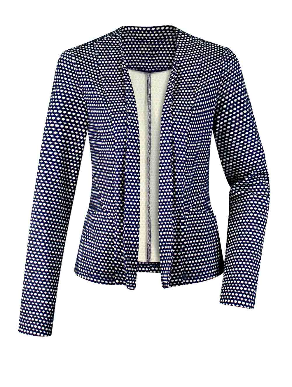 AMBRIA Damen Jerseyblazer, marine-weiß