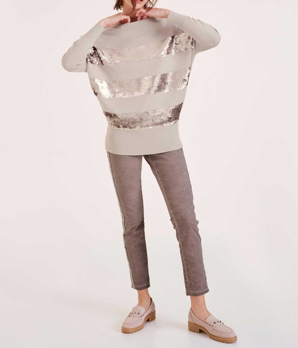 Heine Damen Feinstrickpullover mit Pailletten