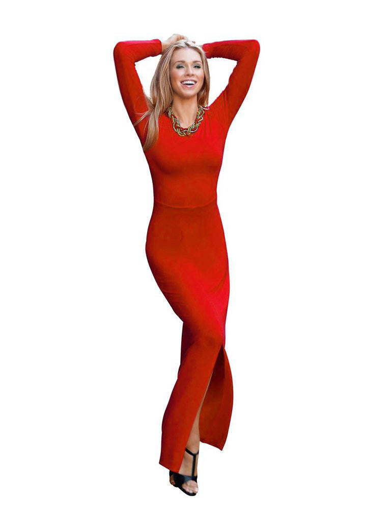 Maxi-Jerseykleid, rot