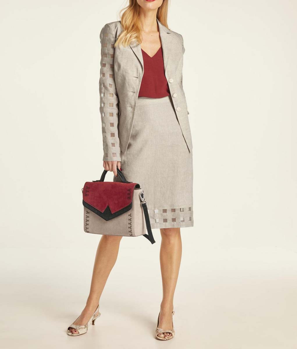 HEINE Damen Damen-Leinenkostüm, beige