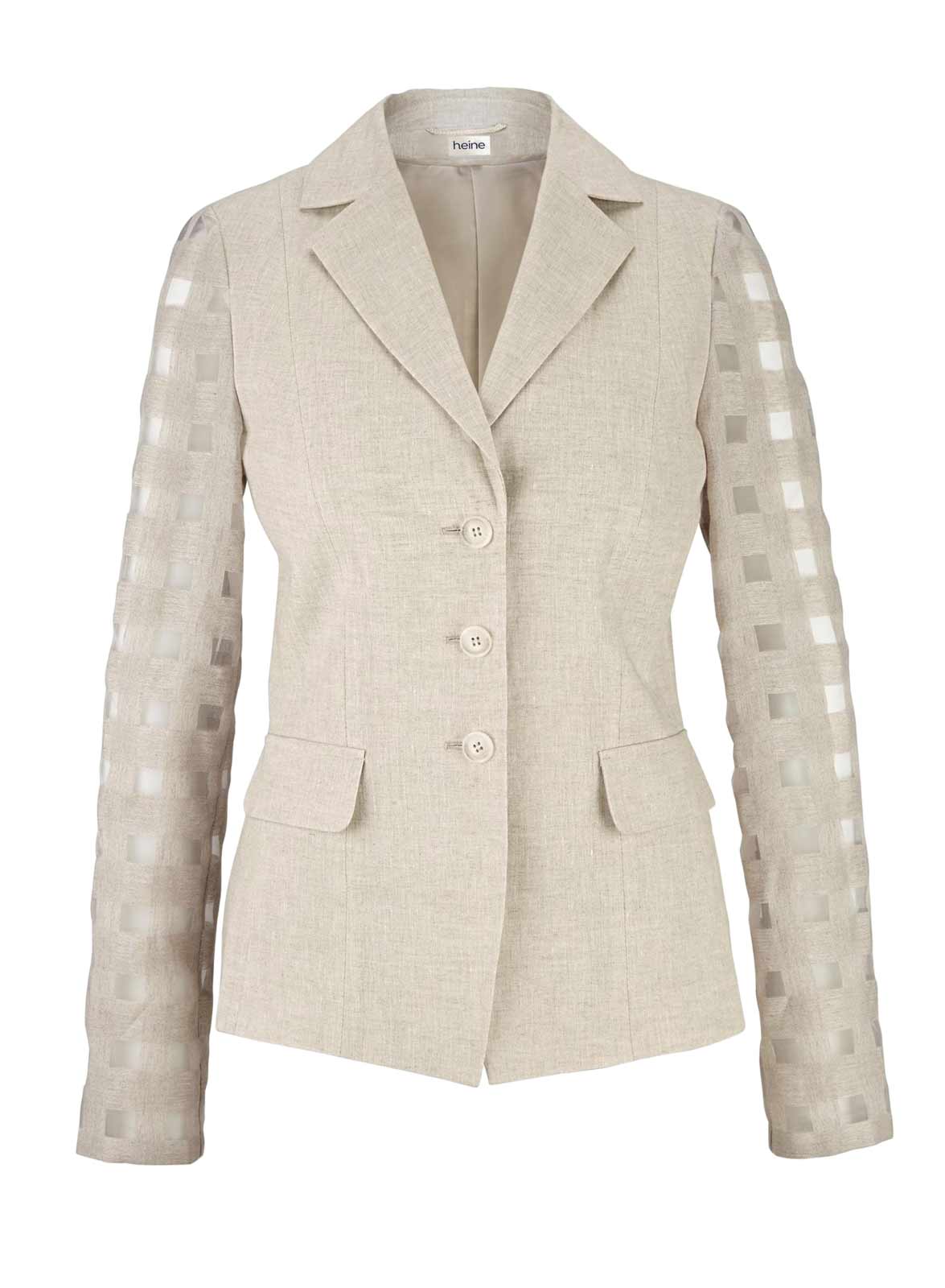 HEINE Damen Damen-Leinenkostüm, beige