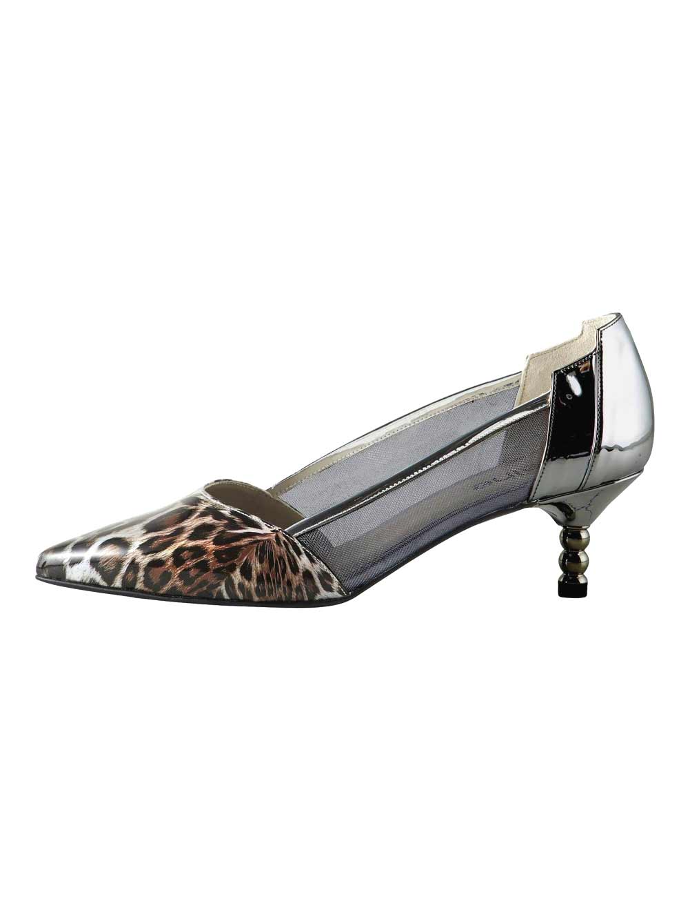 HEINE Damen Lacklederpumps, silberfarben-braun