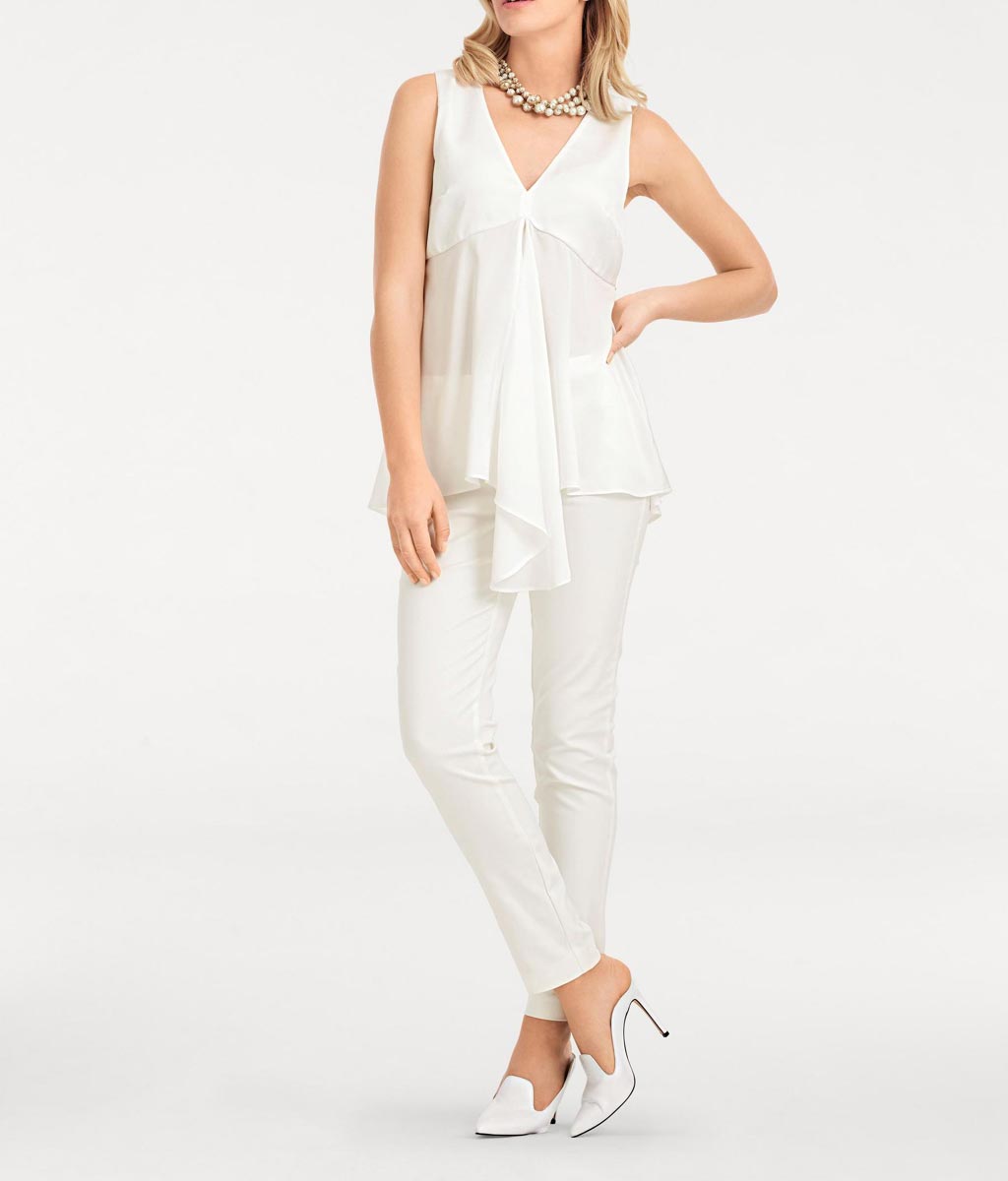 Ashley Brooke Damen Designer-Blusentop, offwhite