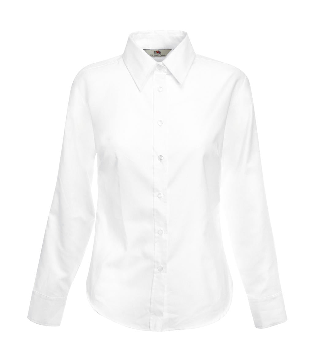Fruit of the Loom Oxford Shirt Long Sleeve Lady-Fit Damen Marken Langarm Bluse