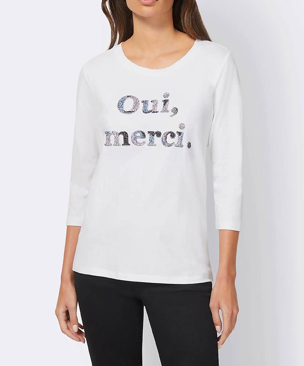 RICK CARDONA Damen Designer-Shirt, weiß