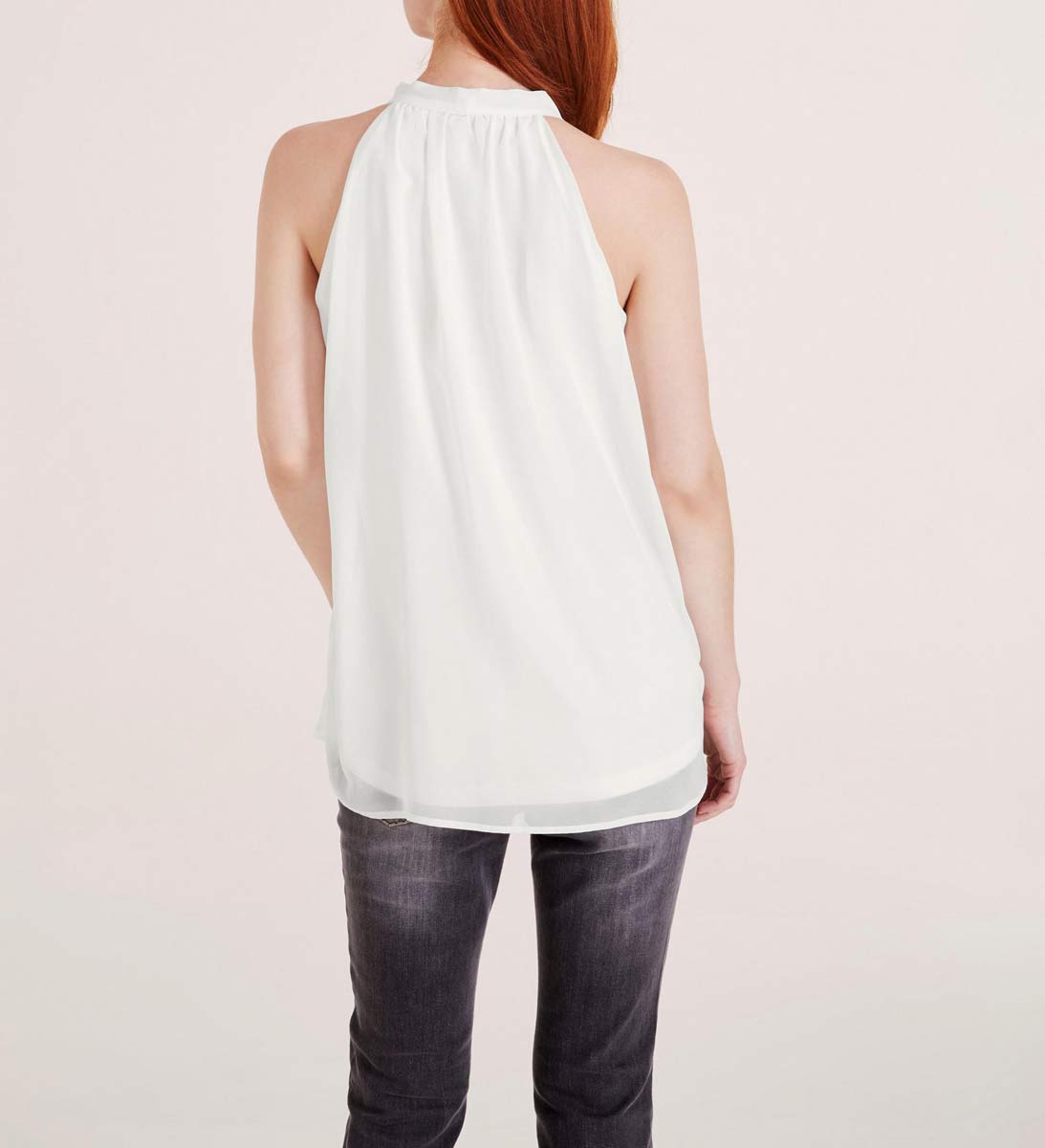 Heine Damen Chiffonbluse, ecru