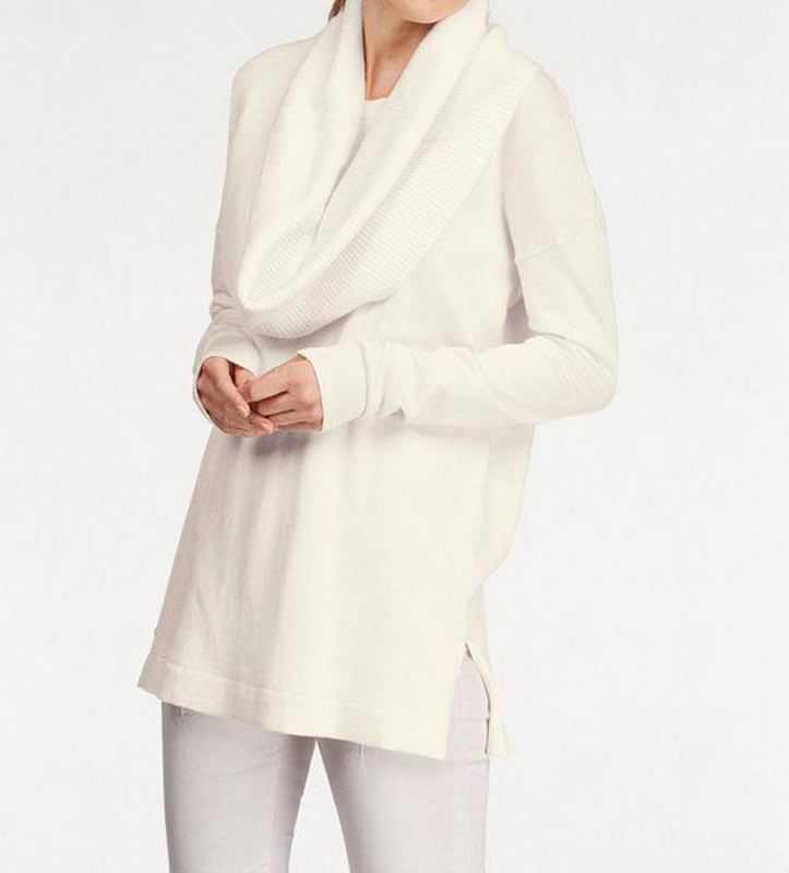Laura Scott Damen Damen-Pullover mit Loopschal, creme
