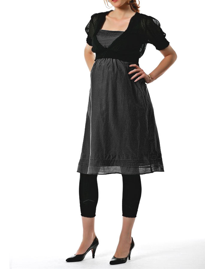 Mama Licious Damen Seiden-Schwangerschaftskleid, anthrazit