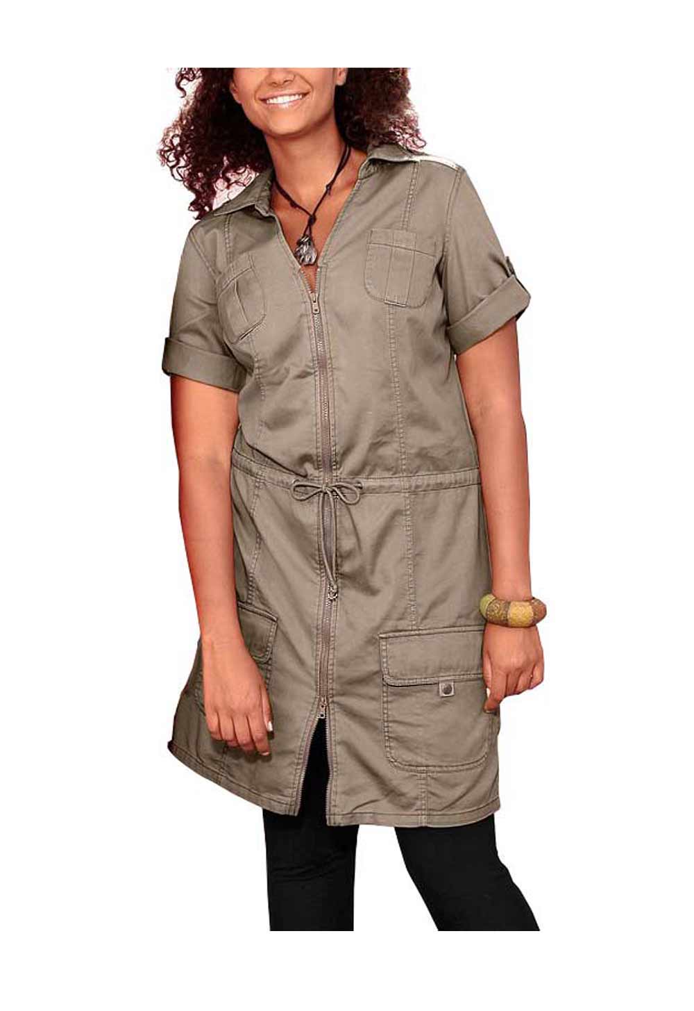 Your Life Your Fashion Damen Safaristyle-Kleid, khaki