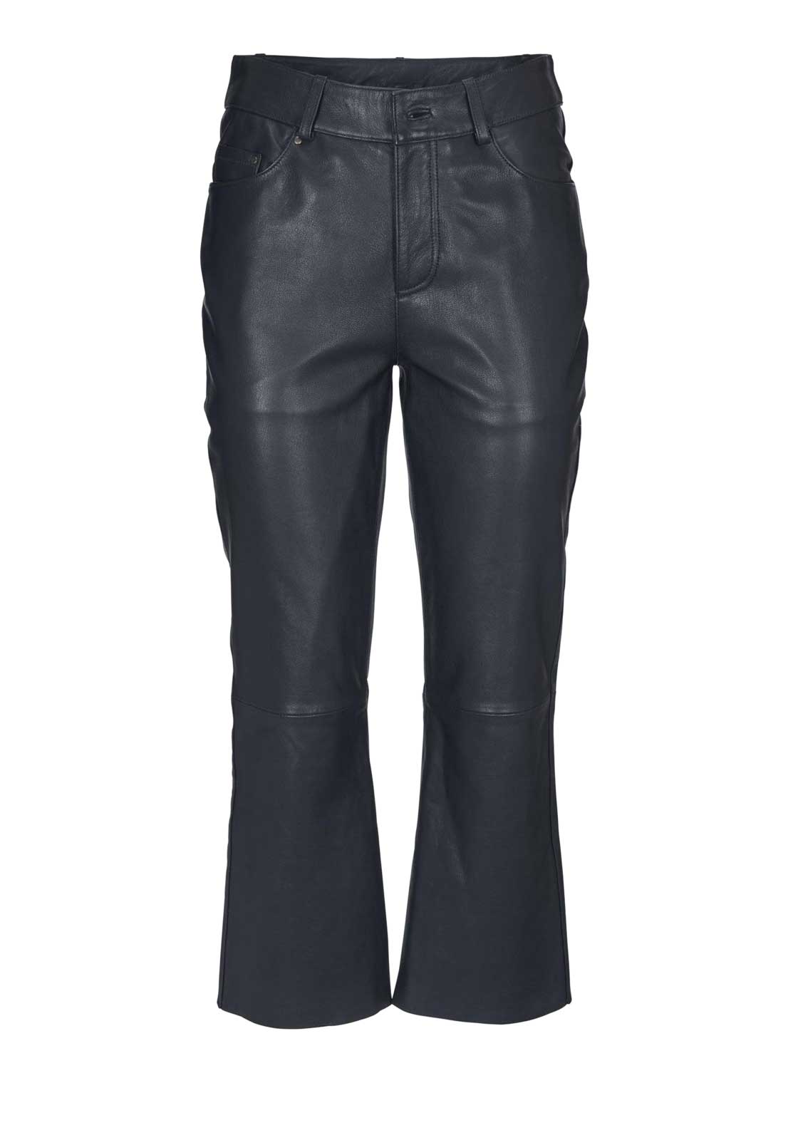 Heine Damen 7/8-Lammnappalederhose, marine