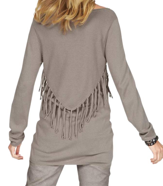 Corley Damen Fransenpulli, taupe