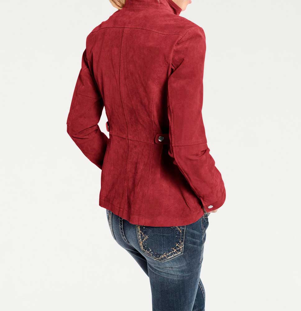 Heine - Best Connections Damen Velourslederjacke, rot